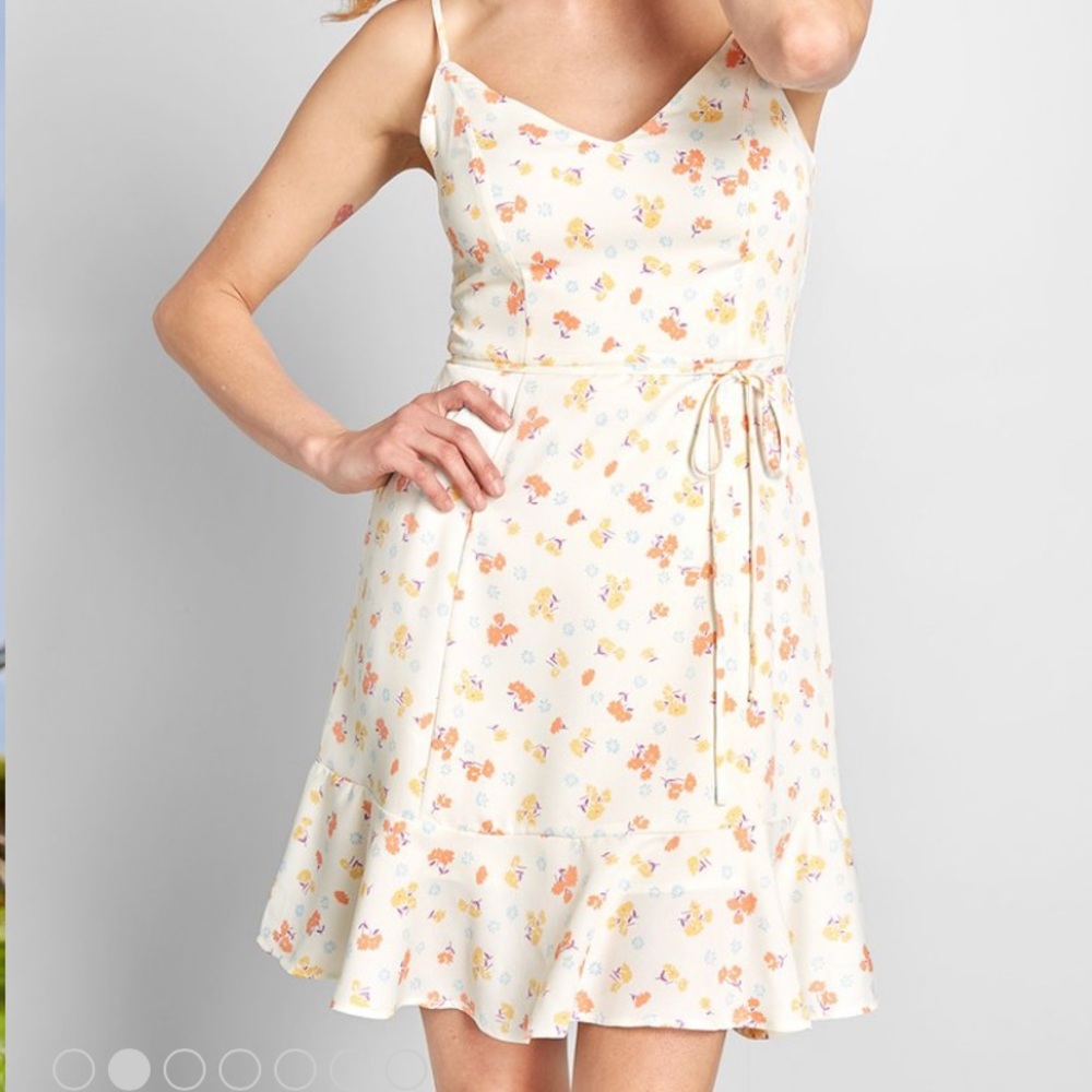 Mini white floral dress